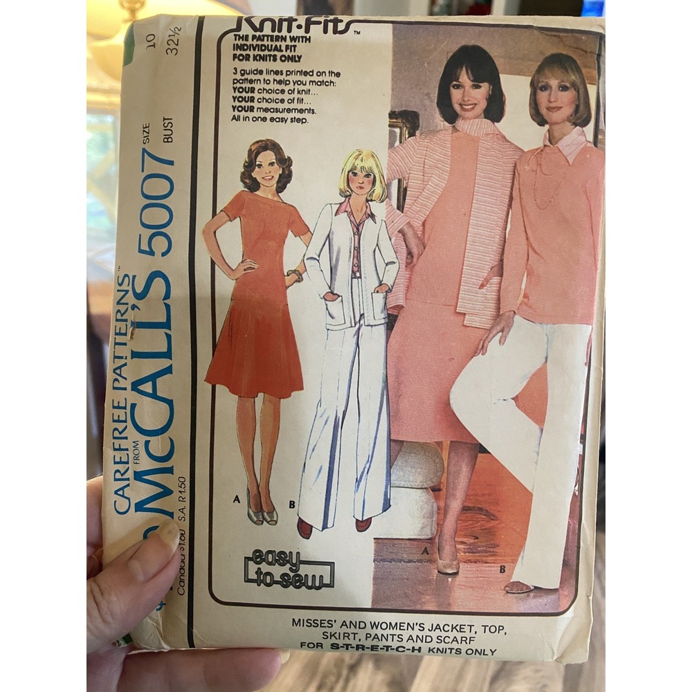 Vintage 1976 McCalls 5007 Sewing Pattern Misses Wardrobe Uncut Size 10 Bust 32.5